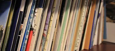 Image of books on a shelf.